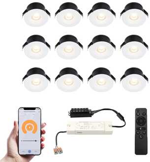 12x Cadiz - Mini LED spotjes 12V IP44 Wit