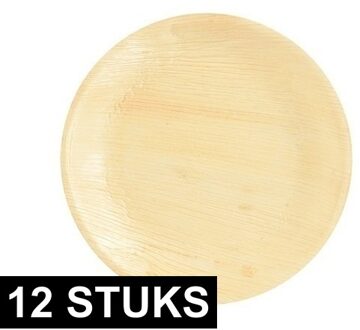 12x Duurzame en biologisch afbreekbare borden palmblad 23 cm - Milieuvriendelijk/ecologisch - Wegwerp bordjes