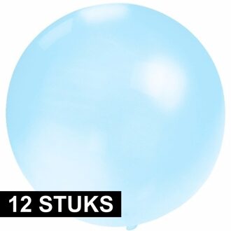 12x Feest mega ballon baby blauw 60 cm - Ballonnen