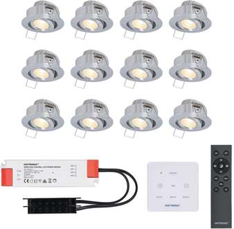 12x Granada - Mini LED spotjes 12V IP44 Grijs