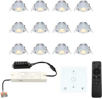 12x Granada - Mini LED spotjes 12V IP44 Grijs