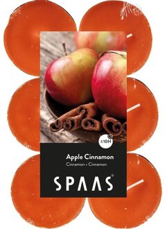 12x Grote maxi appelgeur/kaneelgeur waxinelichten/theelichten Apple Cinnamon geur 10 branduren