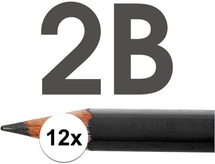 12x HB potloden voor volwassenen hardheid 2B