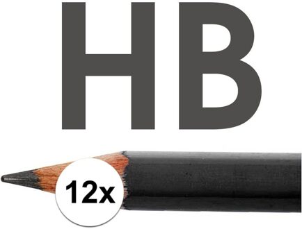 12x HB potloden voor volwassenen hardheid HB Zwart