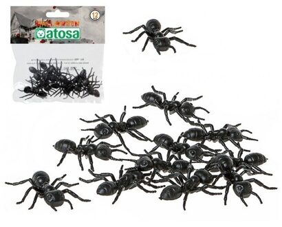 12x Horror strooi mieren van plastic - Feestdecoratievoorwerp