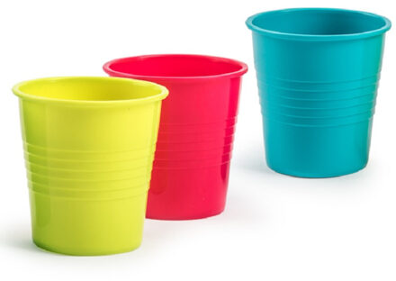 12x Kunststof drinkglazen gekleurd 200 ml - Drinkglazen Multikleur