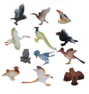 12x kunststof speelgoed dieren / vogels 5-10 cm - Speelfigurenset