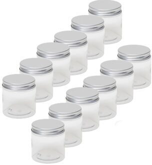 12x Kunststof weckpot/inmaakpot 100 ml met schroefdeksel - Weckpotten Transparant