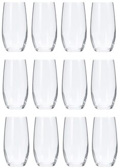 12x luxe Waterglazen set van 360 ml - Drinkglazen Transparant