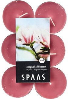 12x Maxi theelichten magnolia bloesem geurkaarsen Magnolia Blossom 10 branduren - geurkaarsen Roze