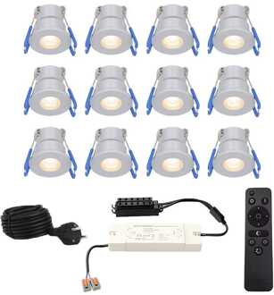 12x Milano - Mini LED spotjes 12V IP65 Dimbaar via Grijs