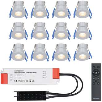 12x Milano - Mini LED spotjes 12V IP65 Dimbaar via Grijs