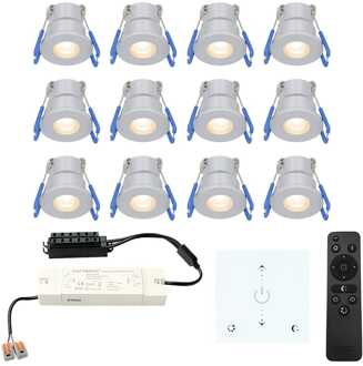 12x Milano - Mini LED spotjes 12V IP65 Grijs