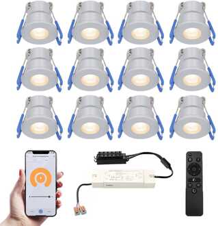 12x Milano - Mini LED spotjes 12V IP65 Zilver