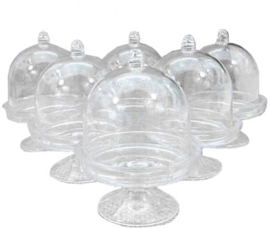 12x Mini Cake Stand Cupcake Box Wedding Party Plastic Bonbondoos doorzichtig