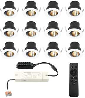 12x - Mini LED spotjes 12V IP44 Dimbaar via Wit