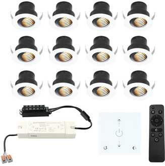 12x - Mini LED spotjes 12V IP44 Dimbaar via Wit