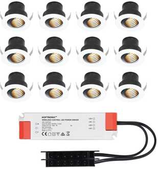 12x - Mini LED spotjes 12V IP44 Wit