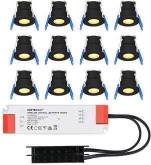 12x - Mini LED spotjes 12V IP65 Zwart