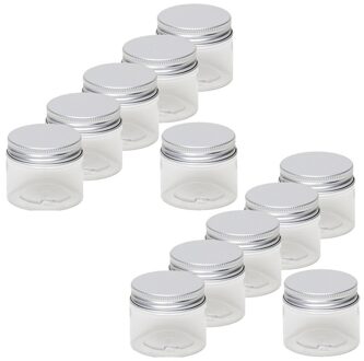 12x Mini weckpotje/inmaakpotje 50 ml van kunststof - Weckpotten Transparant