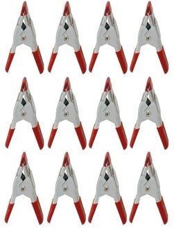 12x Mini zeilklem/zeilclip 5 cm kunststof/staal - Dekzeil klemmen - Hobbyklemmen - Camping/outdoor klemmen - Tafelkleedklemmen