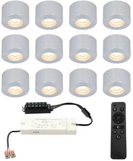 12x Navarra - Mini LED spotjes 12V IP44 Grijs