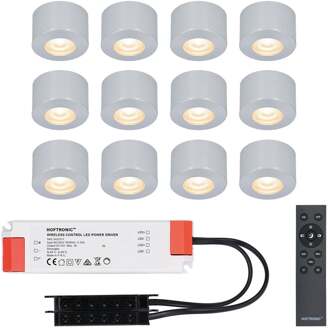 12x Navarra - Mini LED spotjes 12V IP44 Grijs