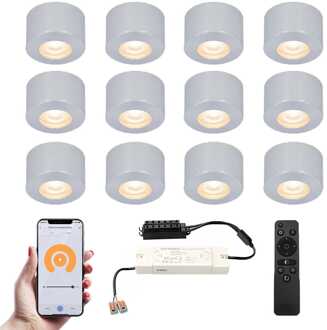12x Navarra - Mini LED spotjes 12V IP44 Zilver