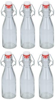 12x Olie-/azijn flesjes met beugeldop 150 ml - Decoratieve flessen Transparant