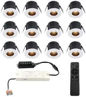 12x Olivia - Mini LED spotjes 12V IP44 Dimbaar via Wit