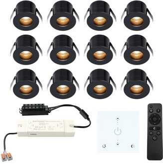 12x Olivia - Mini LED spotjes 12V IP44 Dimbaar via Zwart