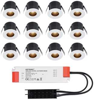 12x Olivia - Mini LED spotjes 12V IP44 Wit
