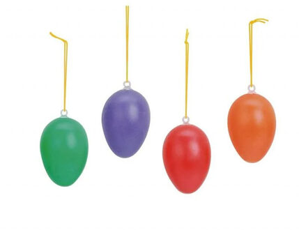 12x Paaseieren paastak hangertjes kleurenmix 6 cm