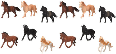 12x Plastic paarden speelgoed figuren 13,5 cm voor kinderen