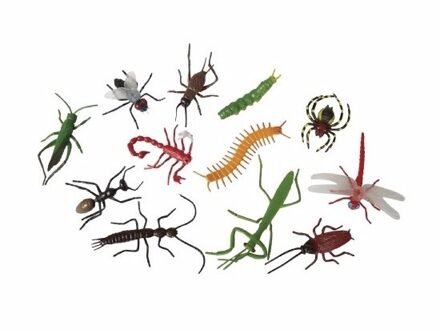 12x Plastic speelgoed insecten - Speelfigurenset