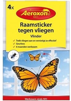 12x Raamsticker / insectenval vlinder tegen vliegen en motten