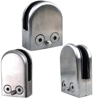 12X Roestvrij Staal Glas Klem Houder Voor Venster Balustrade Leuning 53*33*20 Mm