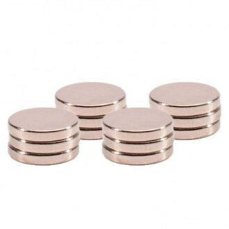 12x Ronde koelkast/whiteboard magneten 1 cm zilver - Hobby en kantoorartikelen - Super sterk 10mm x 1mm Zilverkleurig