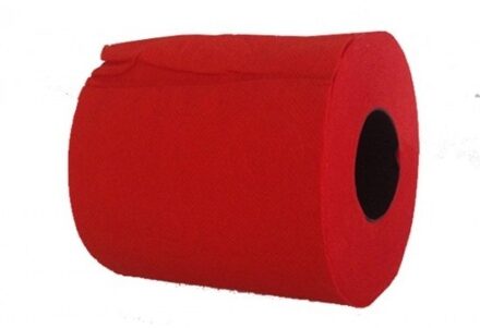 12x Rood toiletpapier rol 140 vellen - Rood thema feestartikelen decoratie - WC-papier/pleepapier