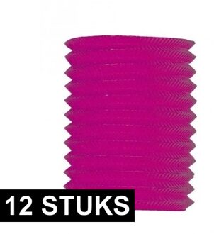 12x Roze versiering treklampion 20 cm