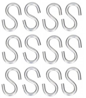 12x S-haken/ophanghaken van ijzer - QlinQ s-haakjes - IJzeren ophanghaakjes 12 stuks