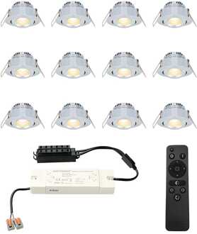 12x Sienna - Mini LED spotjes 12V IP44 Dimbaar via Grijs