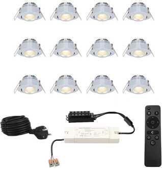 12x Sienna - Mini LED spotjes 12V IP44 Dimbaar via Grijs