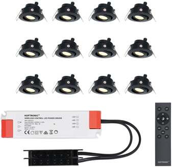 12x Sienna - Mini LED spotjes 12V IP44 Dimbaar via Zwart