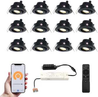 12x Sienna - Mini LED spotjes 12V IP44 Zwart
