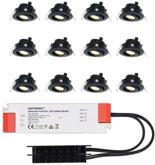 12x Sienna - Mini LED spotjes 12V IP44 Zwart
