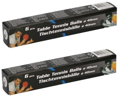 12x Speelgoed tafeltennis/ping pong balletjes wit 4 cm - Buitenspeelgoed