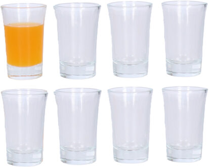 12x stuks glazen luxe shotglaasjes 5 cl - voor drankspelletjes/shotjes van glas