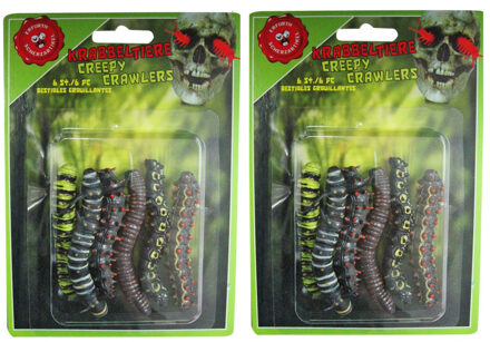 12x stuks horror decoratie rupsen 6 cm