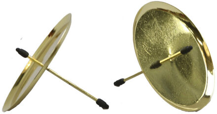 12x stuks kerststukje kaarsenhouders/theelichthouders prikkers goud 6 cm